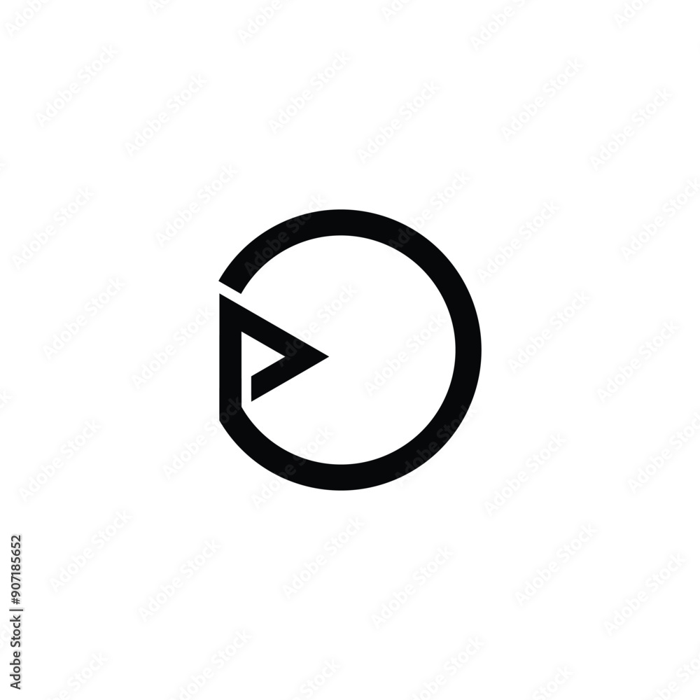 Letter p triangle circle geometric symbol simple logo vector Letter p triangle circle geometric symbol simple logo vector