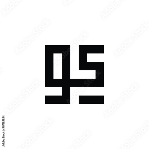 Letter gs square connect geometric symbol simple logo vector