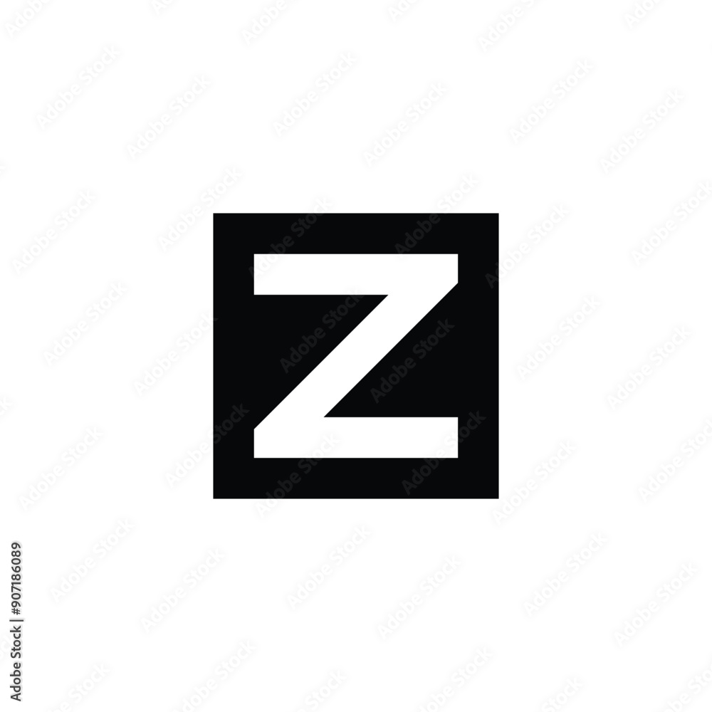 Fototapeta premium Letter z square geometric symbol simple logo vector
