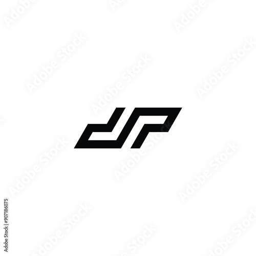 Letter Jr outline, modern geometric symbol simple logo vector