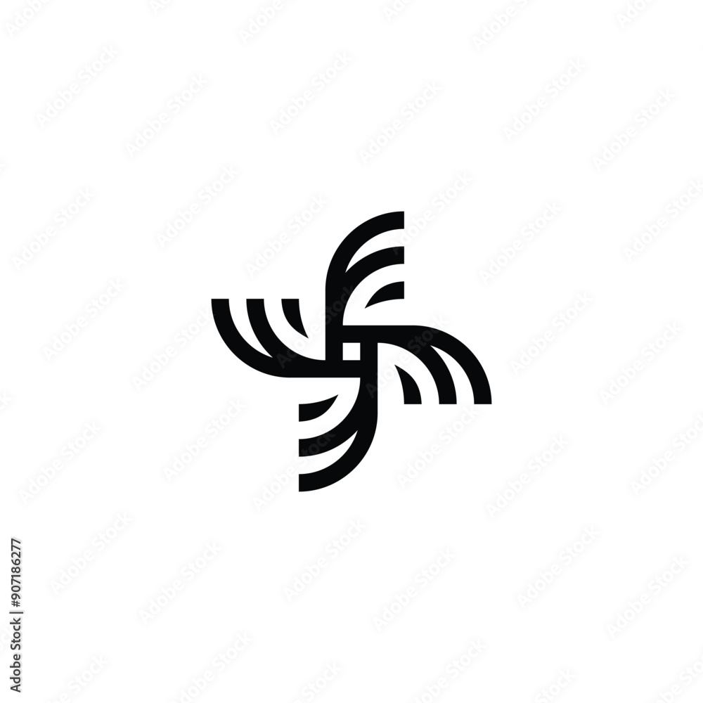 Fototapeta premium Abstract, round, spiral geometric symbol simple logo vector