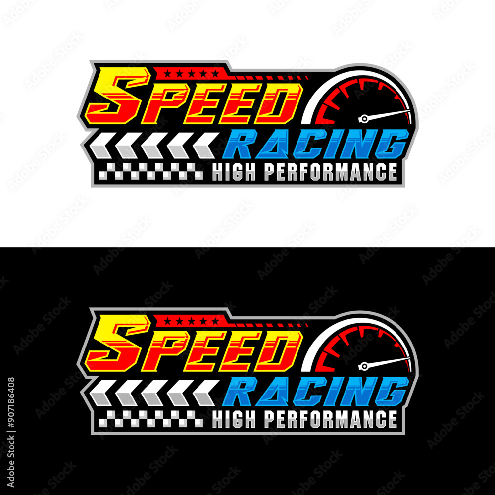 Speed racing high performance logo design collection