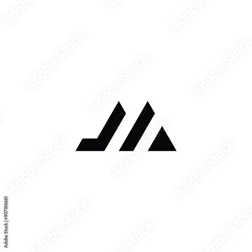 Letter JM triangle geometric symbol simple logo vector