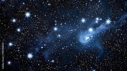 Wallpaper Mural Deep space shining stars in night sky, constellation star field, galaxy Torontodigital.ca