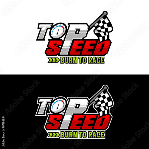 Obraz na płótnie Top speed burn to race logo design collection w salonie