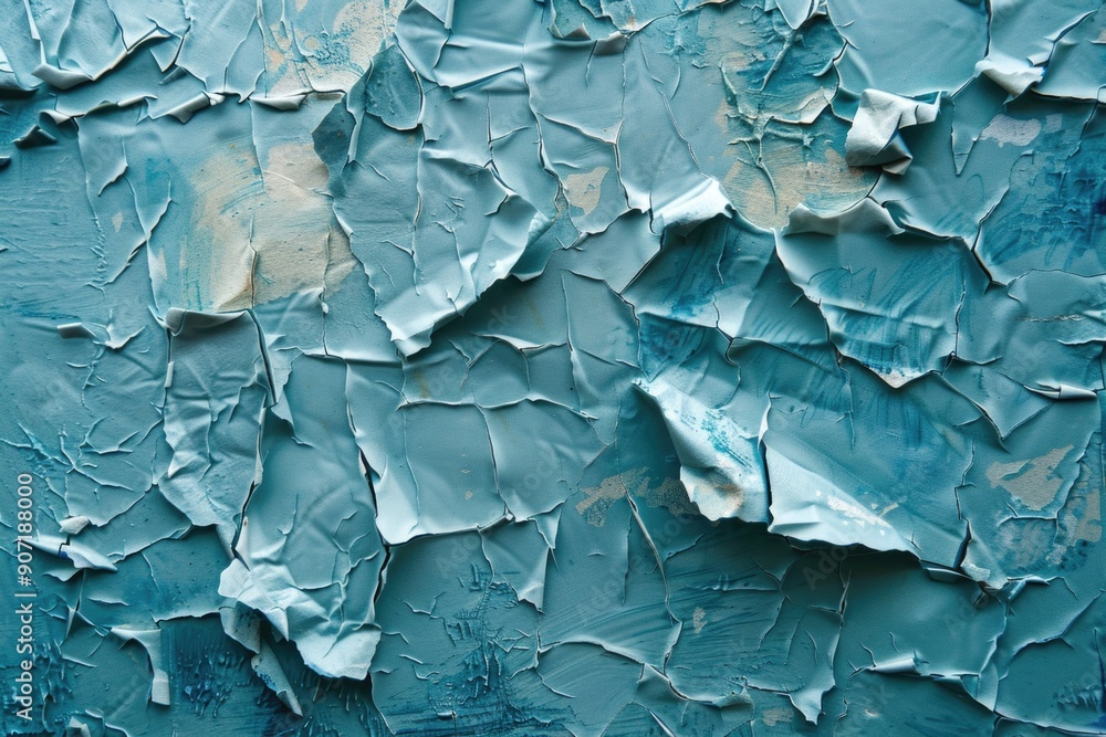 Fototapeta premium A close-up shot of peeling paint on a wall, great for use in construction or DIY projects