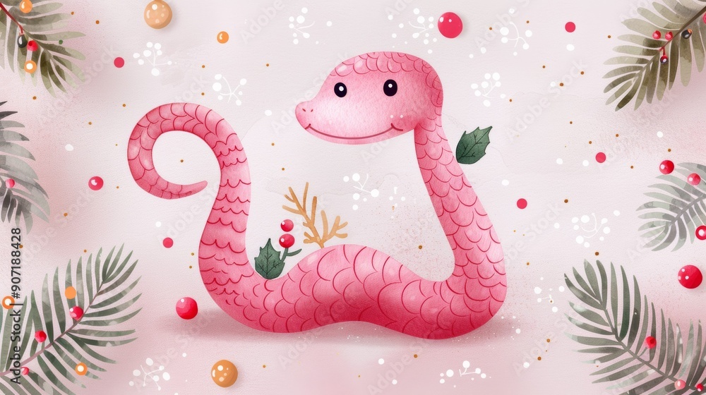 Snake symbol of 2025. Merry Christmas and Happy New Year concept. Selective focus background and copy space Snake symbol of 2025. Merry Christmas and Happy New Year concept. Selective focus background and copy space