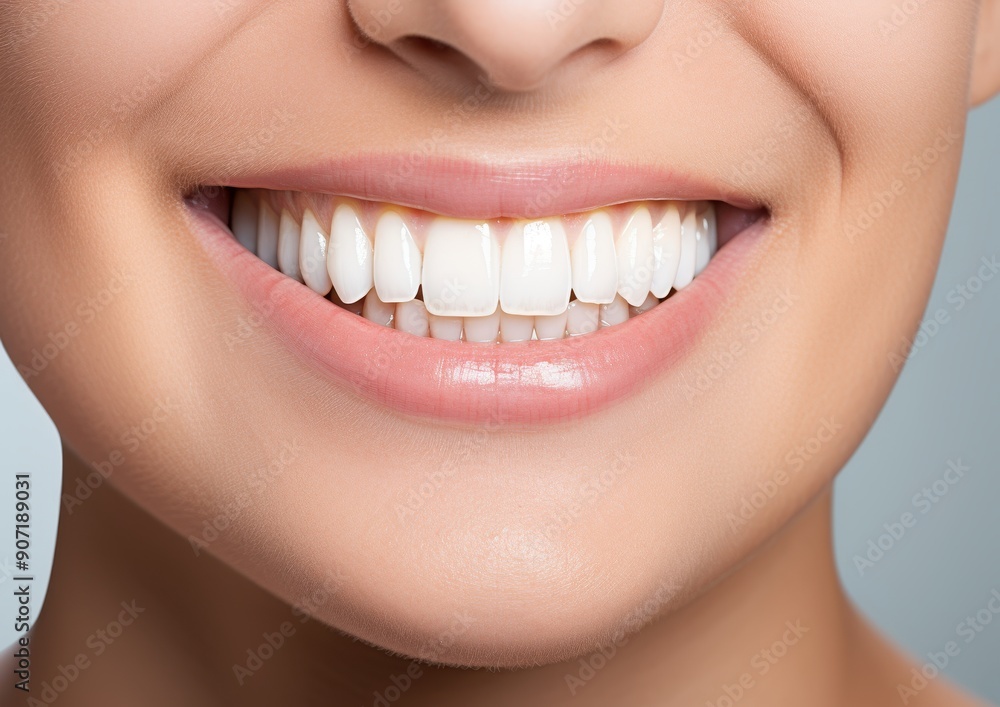 Close-up of a Person's Smiling Mouth Revealing Bright White Teeth Close-up of a Person's Smiling Mouth Revealing Bright White Teeth