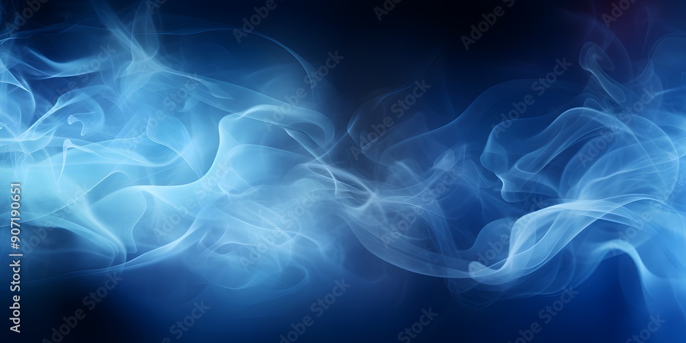 Obraz premium Abstract blue smoke on a dark background