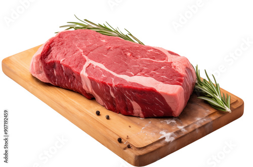 raw meat on a wooden board