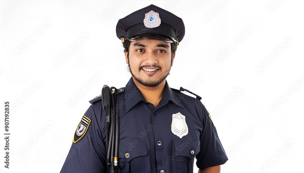 Portrait of a police officer in uniform isolated on white background Portrait of a police officer in uniform isolated on white background