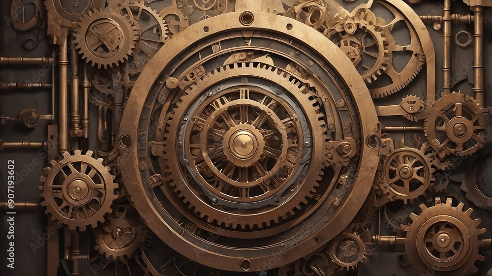 A Steampunk-style background with a blend of Victorian aesthetics and industrial elements. Gears, metal textures, and muted, earthy tones for a retro-futuristic look. A Steampunk-style background with a blend of Victorian aesthetics and industrial elements. Gears, metal textures, and muted, earthy tones for a retro-futuristic look.