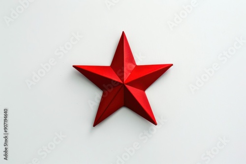 Serene silhouette of a red star symbolizing achievement in the sky