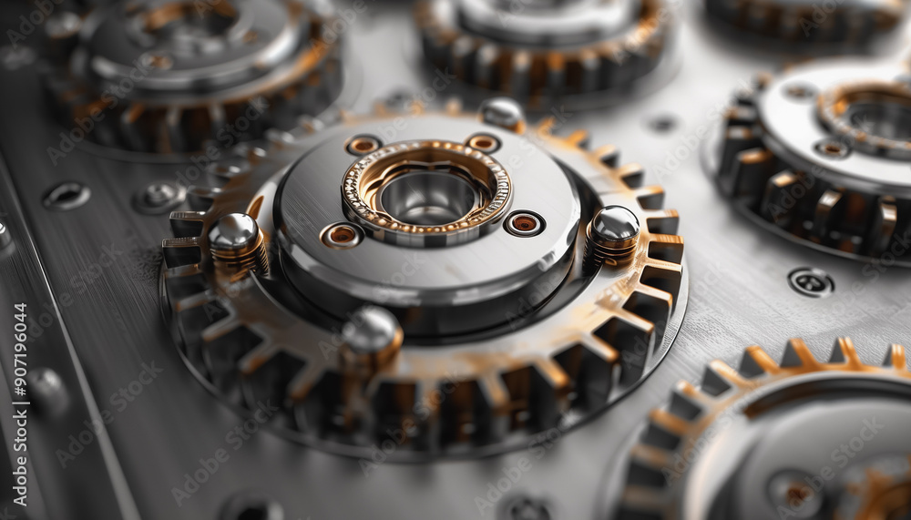 Detailed close-up of industrial gears with metallic textures and mechanical precision
Detailed close-up of industrial gears with metallic textures and mechanical precision