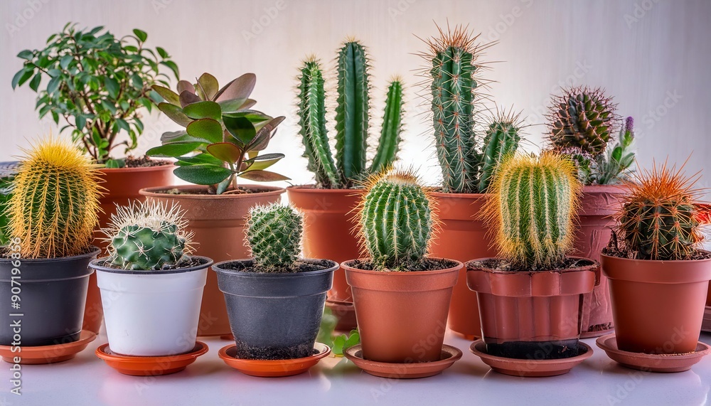 cactus and succulent plants beautifully arranged in eco-friendly pots, isolated on white background. Showcasing their unique forms and natural elegance, perfect for nature lovers and indoor gardening cactus and succulent plants beautifully arranged in eco-friendly pots, isolated on white background. Showcasing their unique forms and natural elegance, perfect for nature lovers and indoor gardening