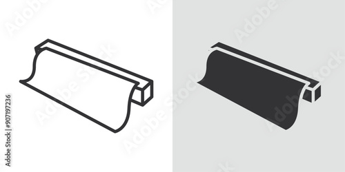 aluminum foil icon Black line art vector logo set