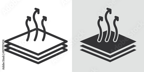 Breathable icon Black line art vector logo set