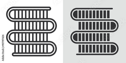 Condenser coil icon Black line art vector logo set