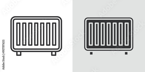 Conditioner heater icon Black line art vector logo set