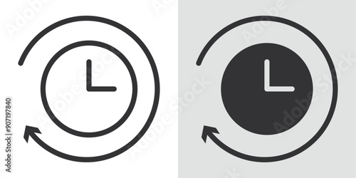 Duration icon Black line art vector logo set