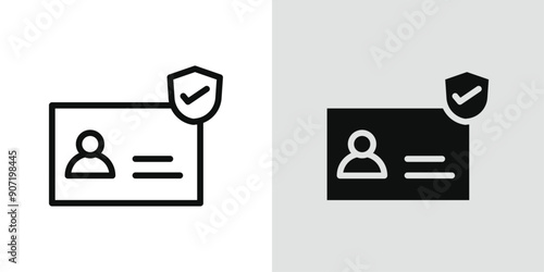 KYC icon Black line art vector logo set