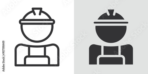 Labour icon Black line art vector logo set