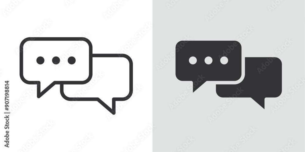 Messaging icon Black line art vector logo set Messaging icon Black line art vector logo set