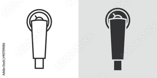 Parking meter icon Black line art vector logo set