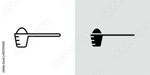 Scoop icon Black line art vector logo set