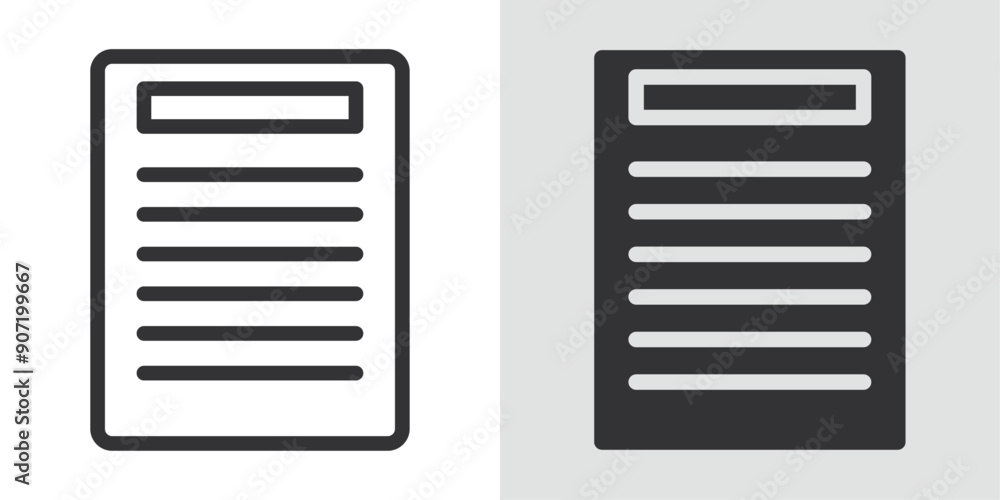 Summary icon Black line art vector logo set Summary icon Black line art vector logo set
