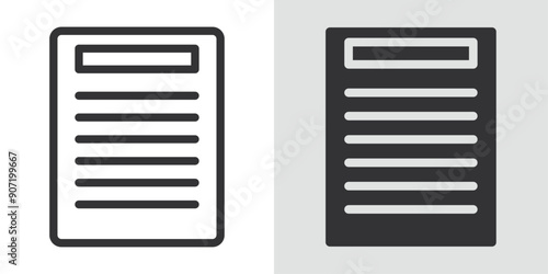 Summary icon Black line art vector logo set