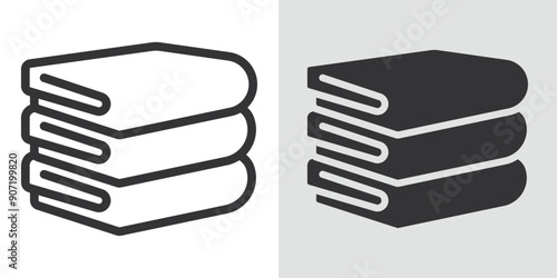towels icon Black line art vector logo set