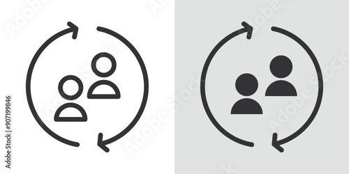 Turnover icon Black line art vector logo set