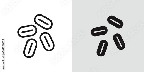 Yeast icon Black line art vector logo set