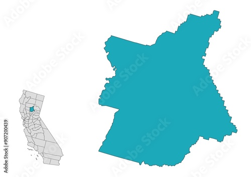 Butte County Map, California. USA photo