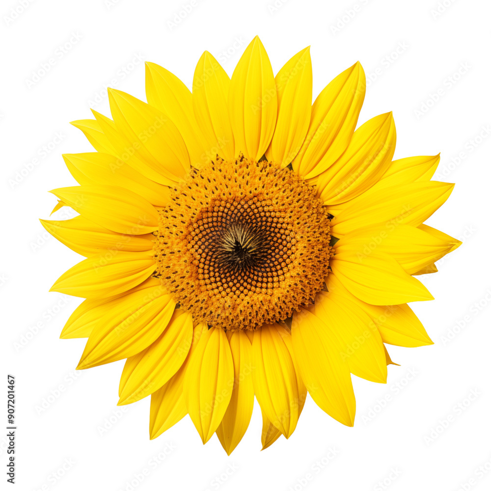 Obraz premium Bright Yellow Sunflower Blooming On Transparent Background