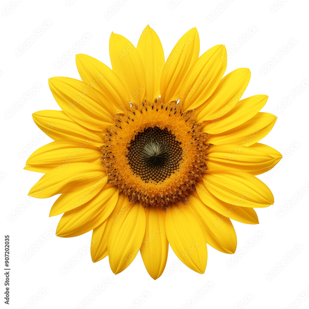 Bright Yellow Sunflower Isolated On Transparent Background Bright Yellow Sunflower Isolated On Transparent Background