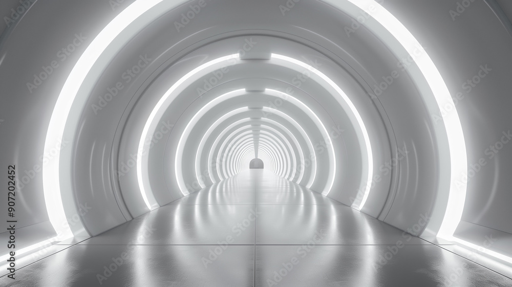 Technological empty tunnel with glowing abstract space on white background. Technological empty tunnel with glowing abstract space on white background.