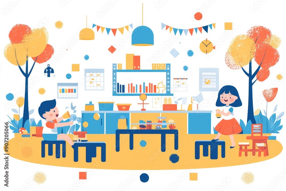 Naklejka premium back to school illustration