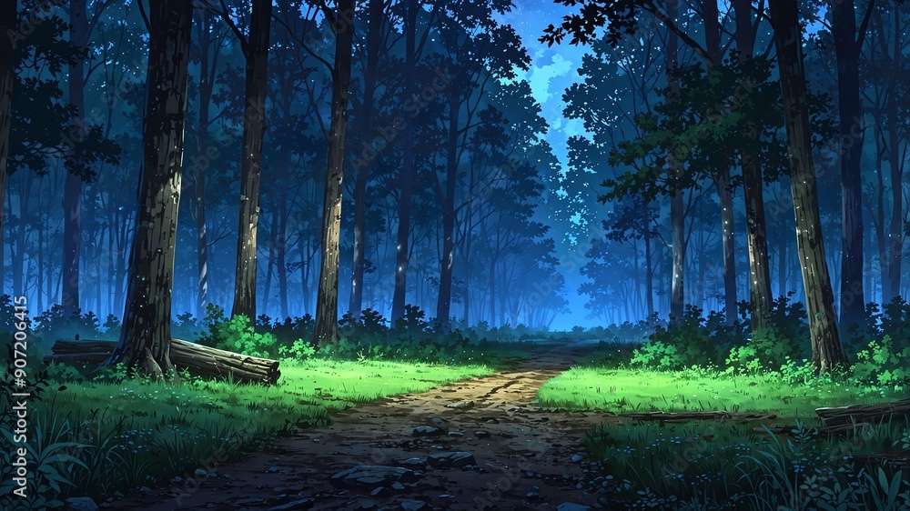 Fototapeta premium bialowieza forest polandbelarus natural wonders around the world night view anime theme