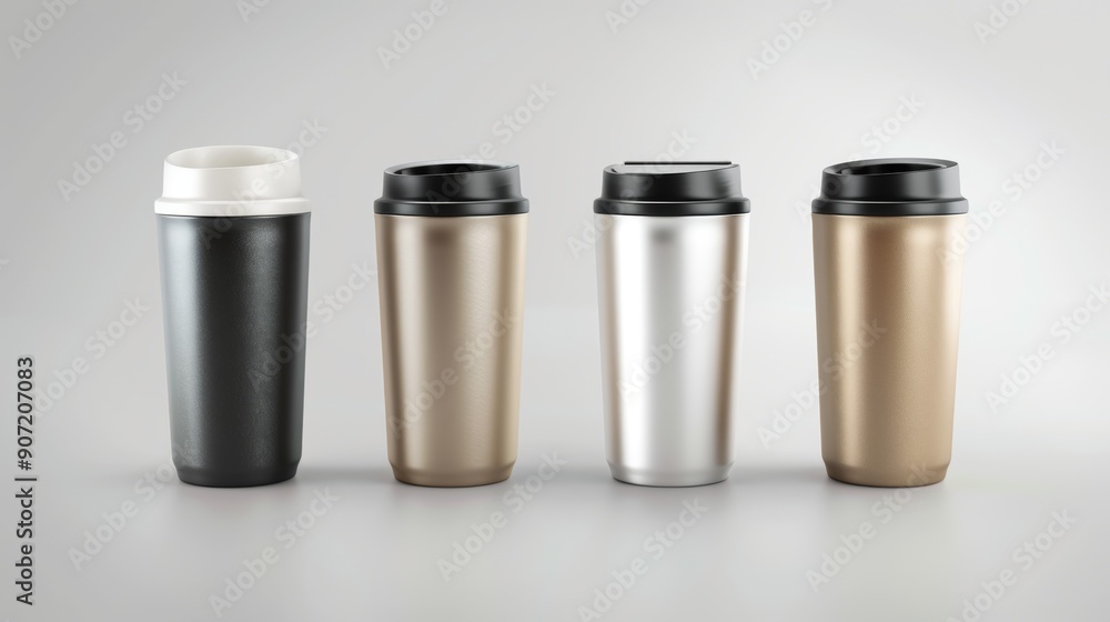 Four coffee cups of different colors Four coffee cups of different colors