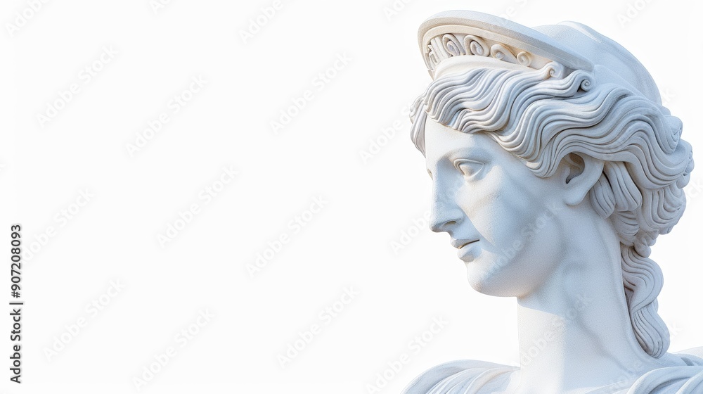 Obraz premium A statue of a woman with a hat on her head