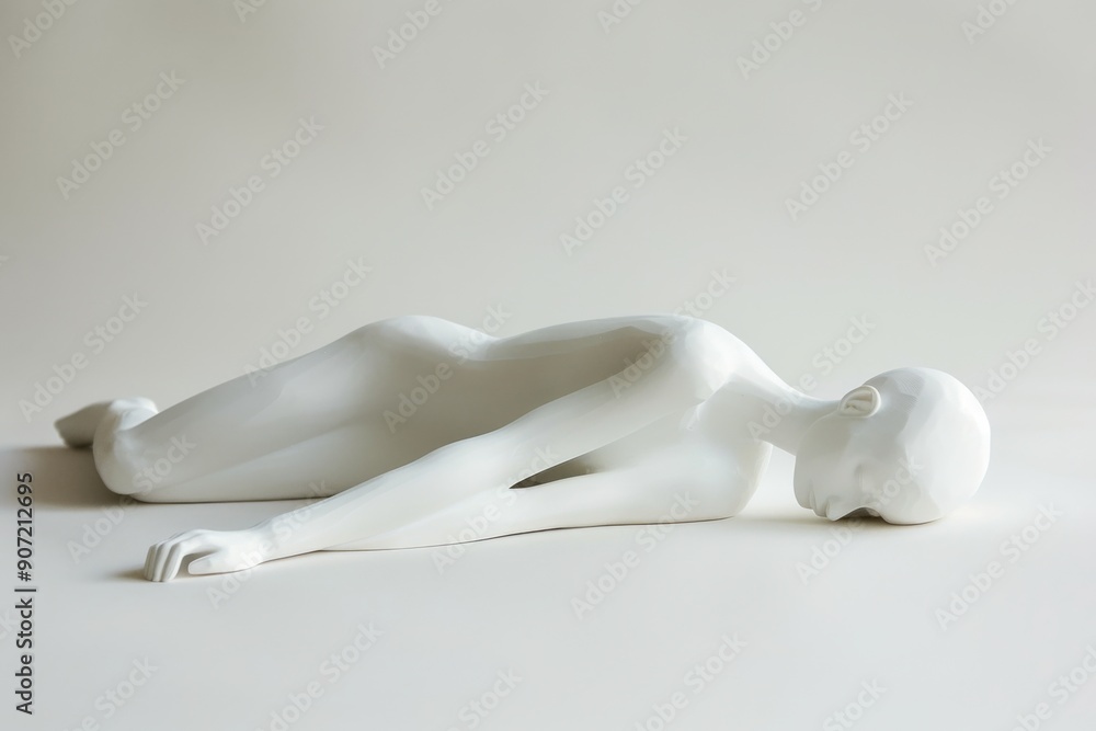 Resting person in minimalist depiction Resting person in minimalist depiction