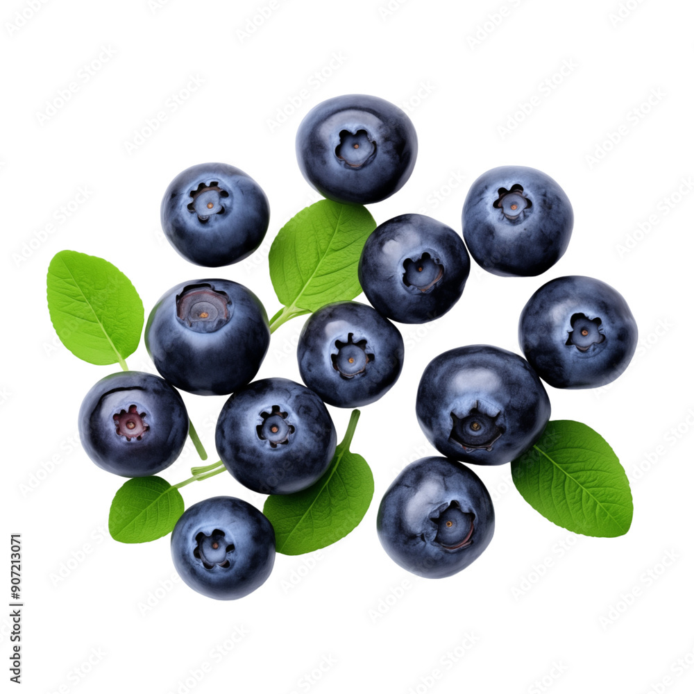 Fresh Blueberries With Leaves Isolated On Transparent Background Fresh Blueberries With Leaves Isolated On Transparent Background