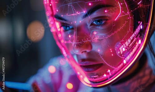 A glowing AI assistant hovers above a smartphone, symbolizing the integration of mobile AI technology for enhanced digital assistance and smart communication. photo