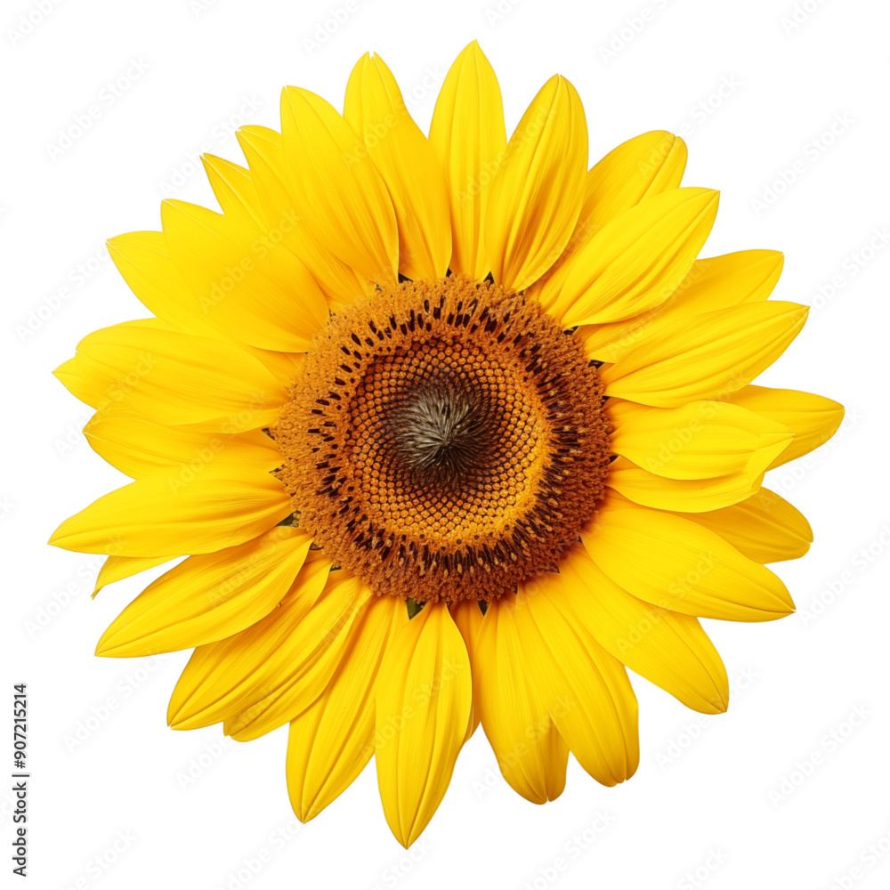 Closeup Of Sunflower On Transparent Background Closeup Of Sunflower On Transparent Background