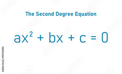 One variable second degree equation in mathematics. photo