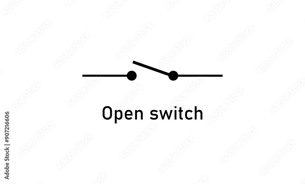 Open electrical switch vector symbol. Open electrical switch vector symbol.