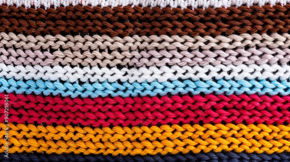 High-quality image of a knitted blanket with colorful stripes, isolated on a simple background, offering plenty of space for advertising copy High-quality image of a knitted blanket with colorful stripes, isolated on a simple background, offering plenty of space for advertising copy