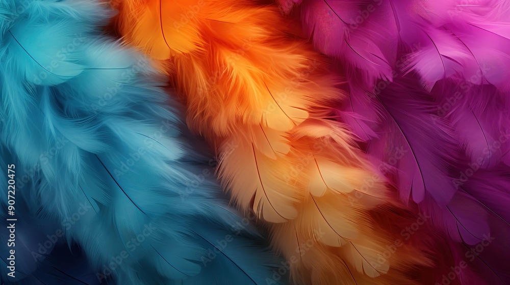 Abstract Feather Pattern in Vibrant Hues Abstract Feather Pattern in Vibrant Hues